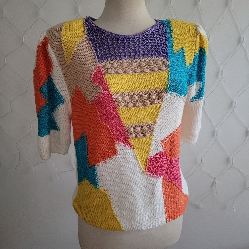 °Vintage Exquisite & Colorful Pullover Sweater By Alexandria • Size Large